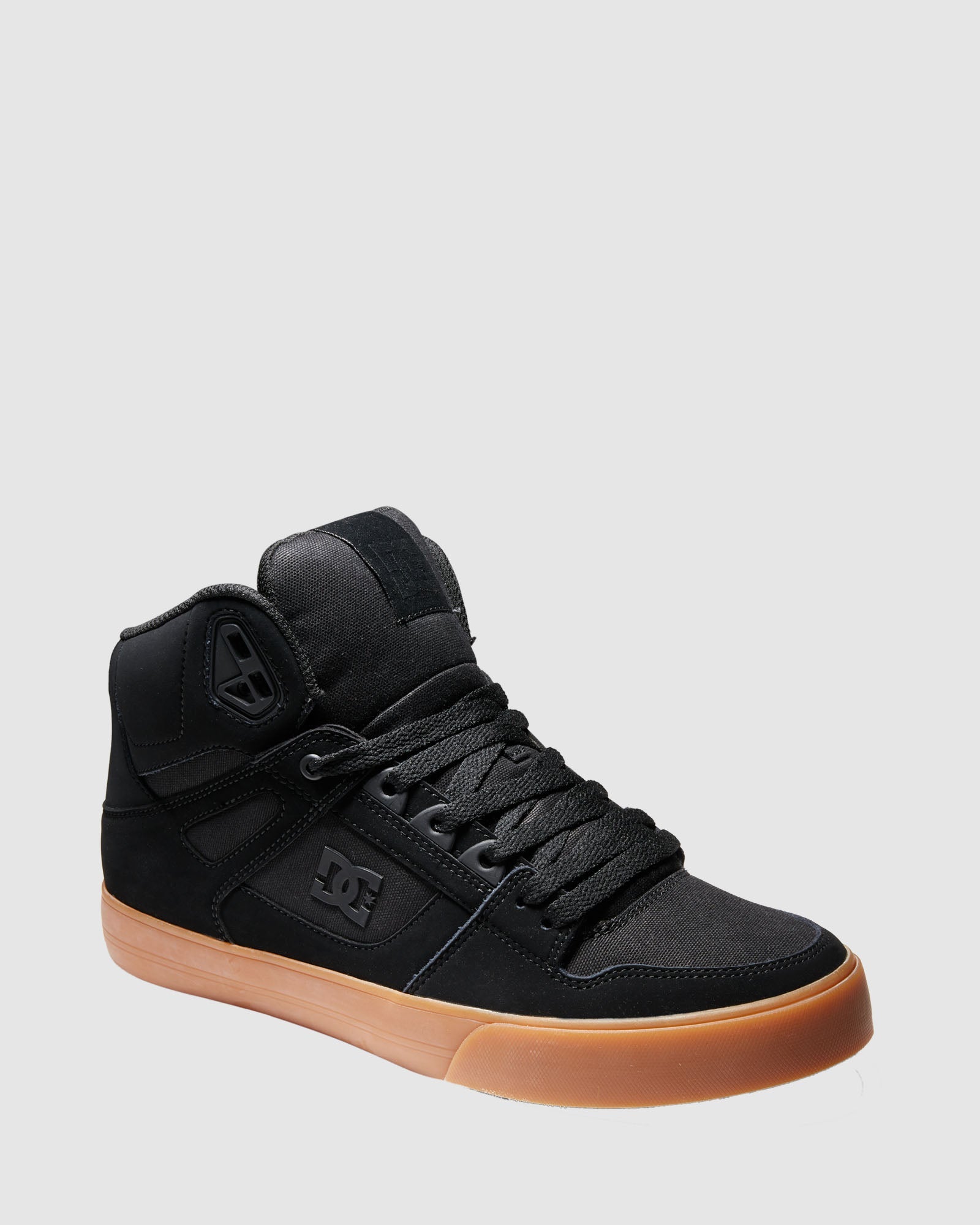 Men s Pure High Top Shoes BLACK GUM 7 DC Shoes