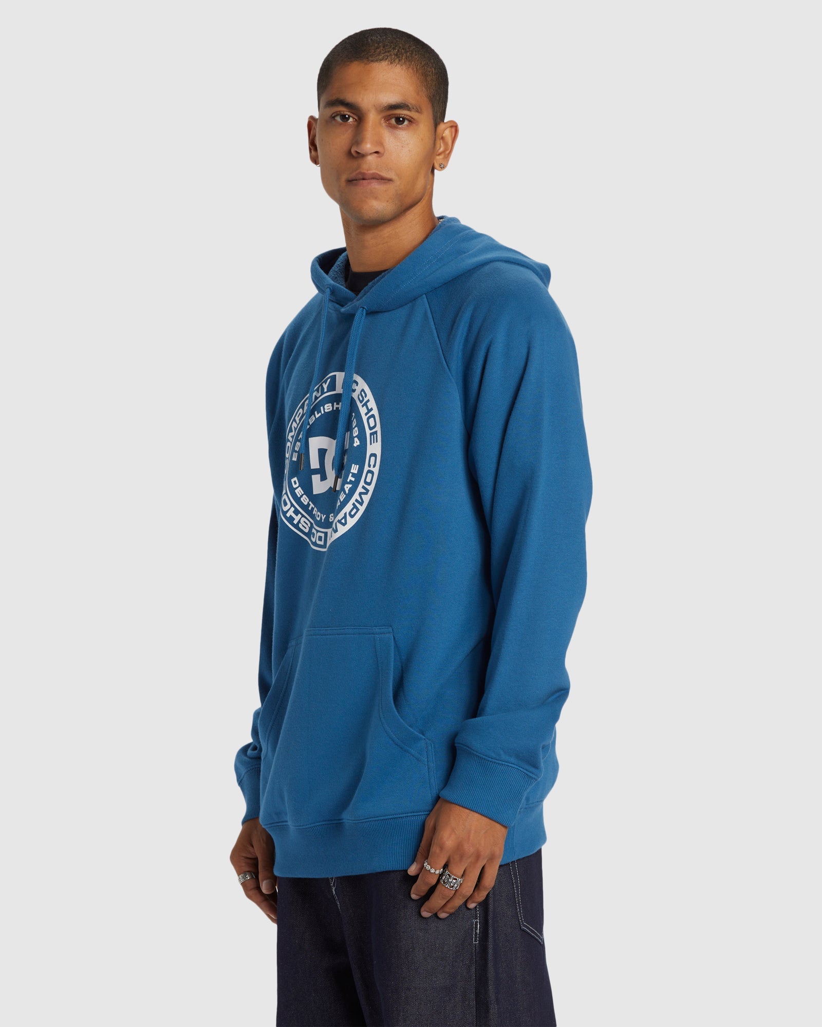 Men s DC Corpo Raglan Hoodie DARK BLUE S DC Shoes